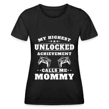Mon plus haut accomplissement m'appelle mamie - T-shirt sport Femme - noir - Devant - AI Model Female 172 light (172cm)