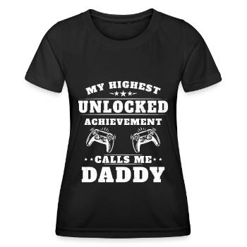 Meine höchste freigeschaltete Errungenschaft nennt mich Opa - Frauen Funktions-T-Shirt - Schwarz - Vorne - AI Model Female 172 light (172cm)