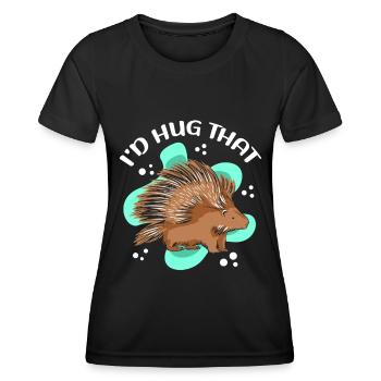 Stachelschweine Stachelschwein Geschenk - Frauen Funktions-T-Shirt - Schwarz - Vorne - AI Model Female 172 light (172cm)