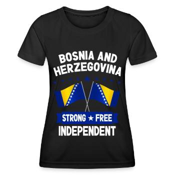 Bosnia and Herzegovina - Women's Functional T-Shirt - black - Front - AI Model Female 172 light (172cm)