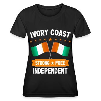 Côte d'Ivoire - T-shirt sport Femme - noir - Devant - AI Model Female 172 light (172cm)