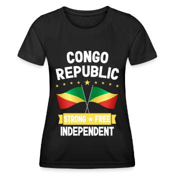Kongo Republik - Frauen Funktions-T-Shirt - Schwarz - Vorne - AI Model Female 172 light (172cm)