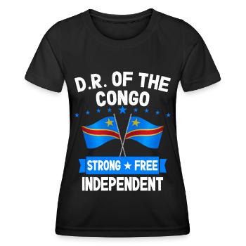 Demokratische Republik Kongo - Frauen Funktions-T-Shirt - Schwarz - Vorne - AI Model Female 172 light (172cm)