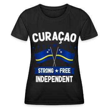 Curaçao - Frauen Funktions-T-Shirt - Schwarz - Vorne - AI Model Female 172 light (172cm)