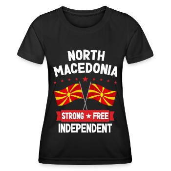 Macédoine du Nord - T-shirt sport Femme - noir - Devant - AI Model Female 172 light (172cm)