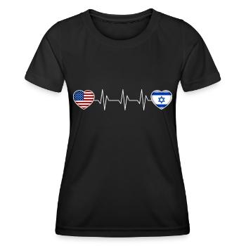 Israel - Frauen Funktions-T-Shirt - Schwarz - Vorne - AI Model Female 172 light (172cm)
