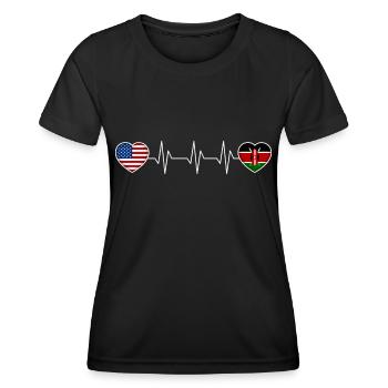 Kenia - Frauen Funktions-T-Shirt - Schwarz - Vorne - AI Model Female 172 light (172cm)