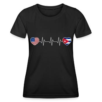 Kuba - Frauen Funktions-T-Shirt - Schwarz - Vorne - AI Model Female 172 light (172cm)