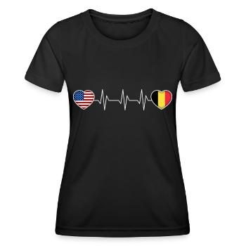 Belgien - Frauen Funktions-T-Shirt - Schwarz - Vorne - AI Model Female 172 light (172cm)