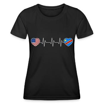 Demokratische Republik Kongo - Frauen Funktions-T-Shirt - Schwarz - Vorne - AI Model Female 172 light (172cm)
