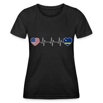 Curaçao - Frauen Funktions-T-Shirt - Schwarz - Vorne - AI Model Female 172 light (172cm)