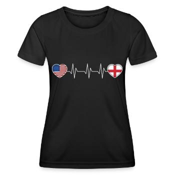 England - Frauen Funktions-T-Shirt - Schwarz - Vorne - AI Model Female 172 light (172cm)