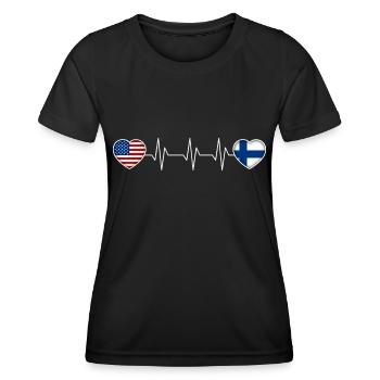 Finnland - Frauen Funktions-T-Shirt - Schwarz - Vorne - AI Model Female 172 light (172cm)