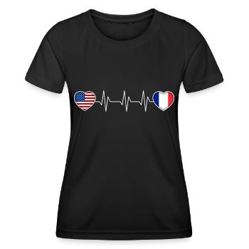 Frankreich - Frauen Funktions-T-Shirt - Schwarz - Vorne - AI Model Female 172 light (172cm)