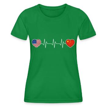 China - Frauen Funktions-T-Shirt - Kelly Green - Vorne - AI Model Female 172 dark (172cm)
