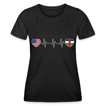 République Centrafricaine - T-shirt sport Femme - noir - Devant - AI Model Female 172 light (172cm)