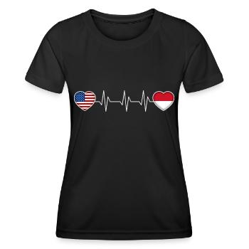 Indonésie - T-shirt sport Femme - noir - Devant - AI Model Female 172 light (172cm)