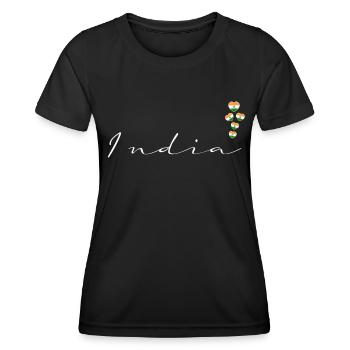 Inde - T-shirt sport Femme - noir - Devant - AI Model Female 172 light (172cm)