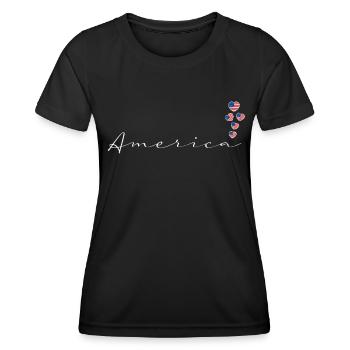 Amérique du Nord - T-shirt sport Femme - noir - Devant - AI Model Female 172 light (172cm)