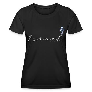 Israël - T-shirt sport Femme - noir - Devant - AI Model Female 172 light (172cm)