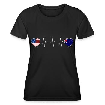 Neuseeland - Frauen Funktions-T-Shirt - Schwarz - Vorne - AI Model Female 172 light (172cm)