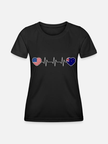 Neuseeland - Frauen Funktions-T-Shirt - Schwarz