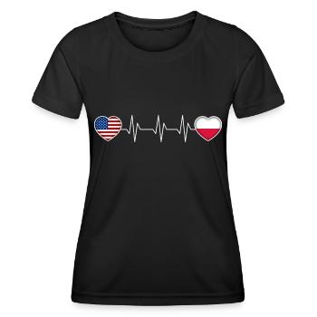 Polen - Frauen Funktions-T-Shirt - Schwarz - Vorne - AI Model Female 172 light (172cm)