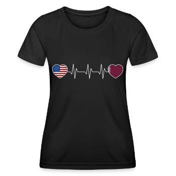 Katar - Frauen Funktions-T-Shirt - Schwarz - Vorne - AI Model Female 172 light (172cm)