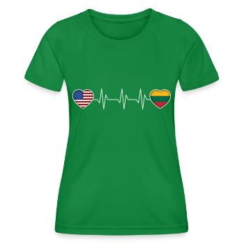 Lithuania - Women's Functional T-Shirt - kelly green - Front - AI Model Female 172 dark (172cm)