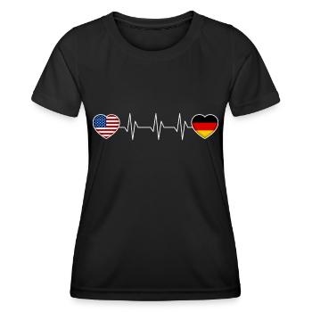 Allemagne - T-shirt sport Femme - noir - Devant - AI Model Female 172 light (172cm)
