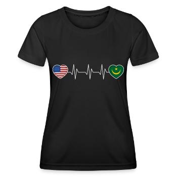 Mauritanie - T-shirt sport Femme - noir - Devant - AI Model Female 172 light (172cm)