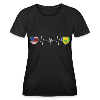 St. Vincent und die Grenadinen - Frauen Funktions-T-Shirt - Schwarz - Vorne - AI Model Female 172 light (172cm)