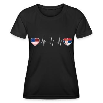 Serbien - Frauen Funktions-T-Shirt - Schwarz - Vorne - AI Model Female 172 light (172cm)