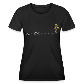 Lituanie - T-shirt sport Femme - noir - Devant - AI Model Female 172 light (172cm)