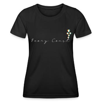 Côte d'Ivoire - T-shirt sport Femme - noir - Devant - AI Model Female 172 light (172cm)