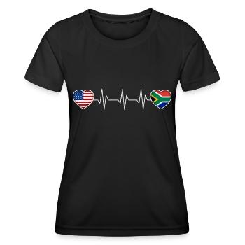 South Africa - Women's Functional T-Shirt - black - Front - AI Model Female 172 light (172cm)