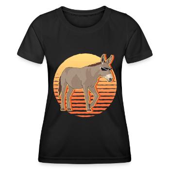 Donkey Donkey Donkey Owner Donkey Lover Gift - Women's Functional T-Shirt - black - Front - AI Model Female 172 light (172cm)