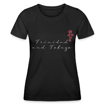 Trinité et Tobago - T-shirt sport Femme - noir - Devant - AI Model Female 172 light (172cm)