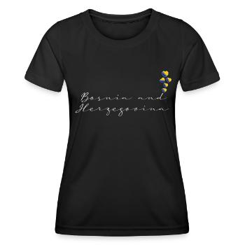 Bosnia and Herzegovina - Women's Functional T-Shirt - black - Front - AI Model Female 172 light (172cm)