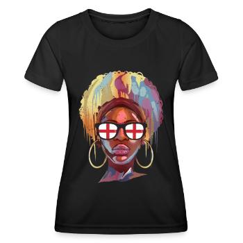 England - Women's Functional T-Shirt - black - Front - AI Model Female 172 light (172cm)