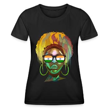 Inde - T-shirt sport Femme - noir - Devant - AI Model Female 172 light (172cm)