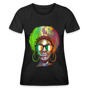 Irlande - T-shirt sport Femme - noir - Devant - AI Model Female 172 light (172cm)