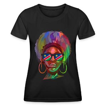 Namibia - Frauen Funktions-T-Shirt - Schwarz - Vorne - AI Model Female 172 light (172cm)