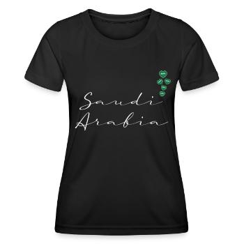 Saudi-Arabien - Frauen Funktions-T-Shirt - Schwarz - Vorne - AI Model Female 172 light (172cm)