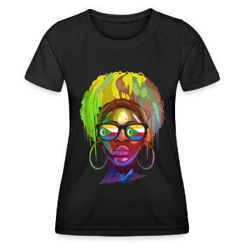 Comores - T-shirt sport Femme - noir - Devant - AI Model Female 172 light (172cm)