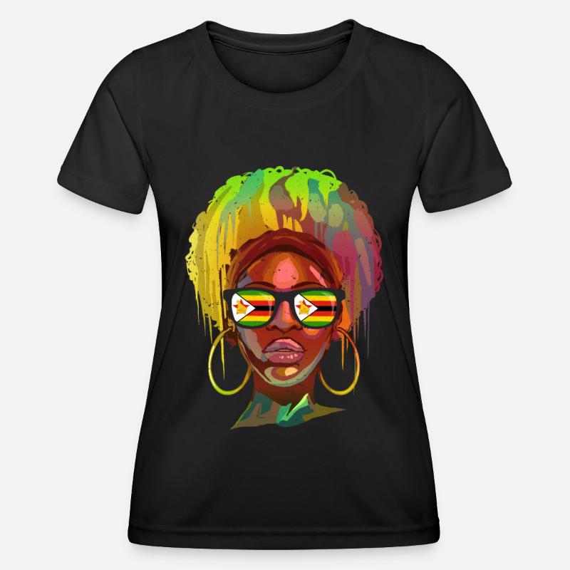 Zimbabwe - Women's Functional T-Shirt - black
