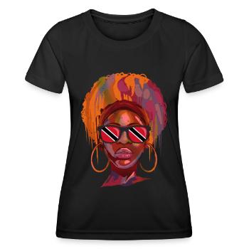 Trinité et Tobago - T-shirt sport Femme - noir - Devant - AI Model Female 172 light (172cm)