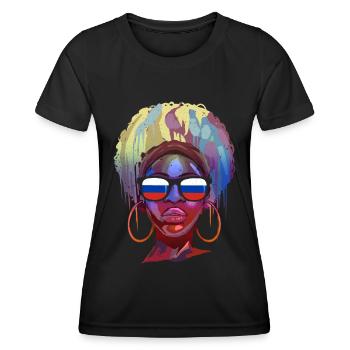 Russie - T-shirt sport Femme - noir - Devant - AI Model Female 172 light (172cm)