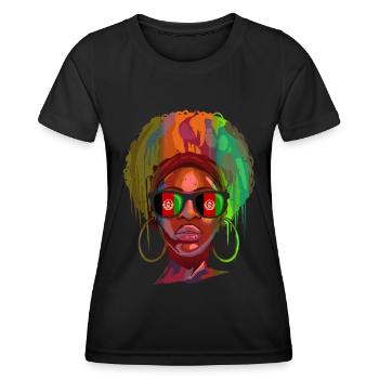 Afghanistan - T-shirt sport Femme - noir - Devant - AI Model Female 172 light (172cm)