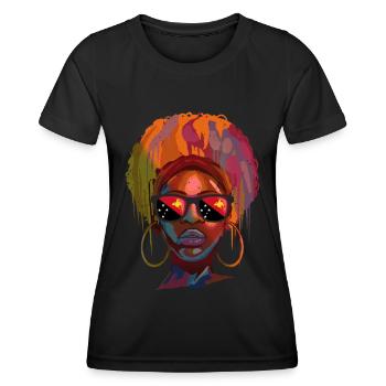 Papouasie-Nouvelle-Guinée - T-shirt sport Femme - noir - Devant - AI Model Female 172 light (172cm)